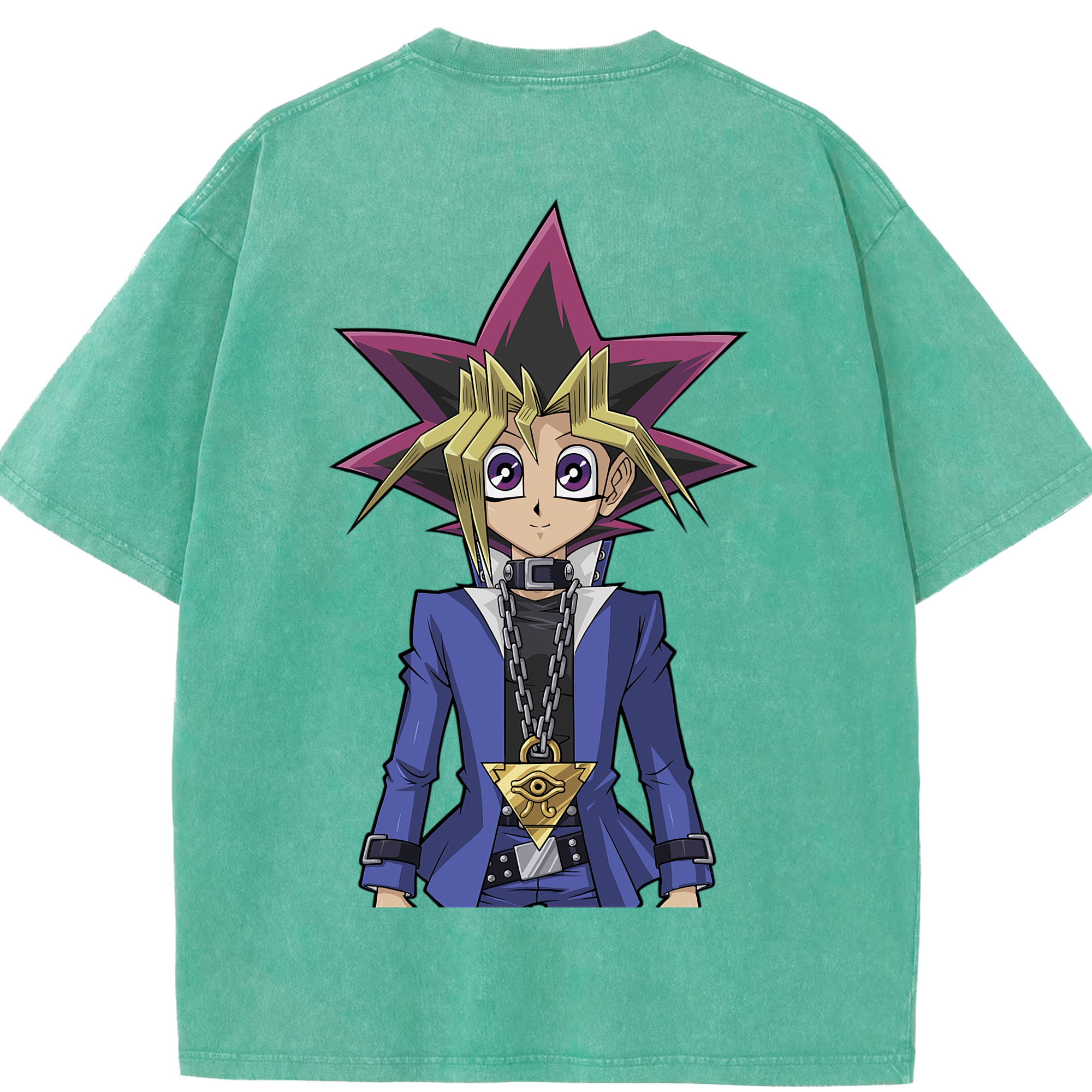 （画像用） 遊☆戯☆王 Yu-Gi-Oh! 綿100% ヴィンテージ風 半袖Tシャツ（背面プリント）